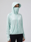 جاكيت شمس نسائي بقبعة وغطاء وجه | Women's Sun Protection Jacket with Face Mask & Visor Hood