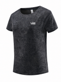 تيشيرت رياضي نسائي بنقشة رخامية عصرية | Women's Marble Print Sports T-Shirt