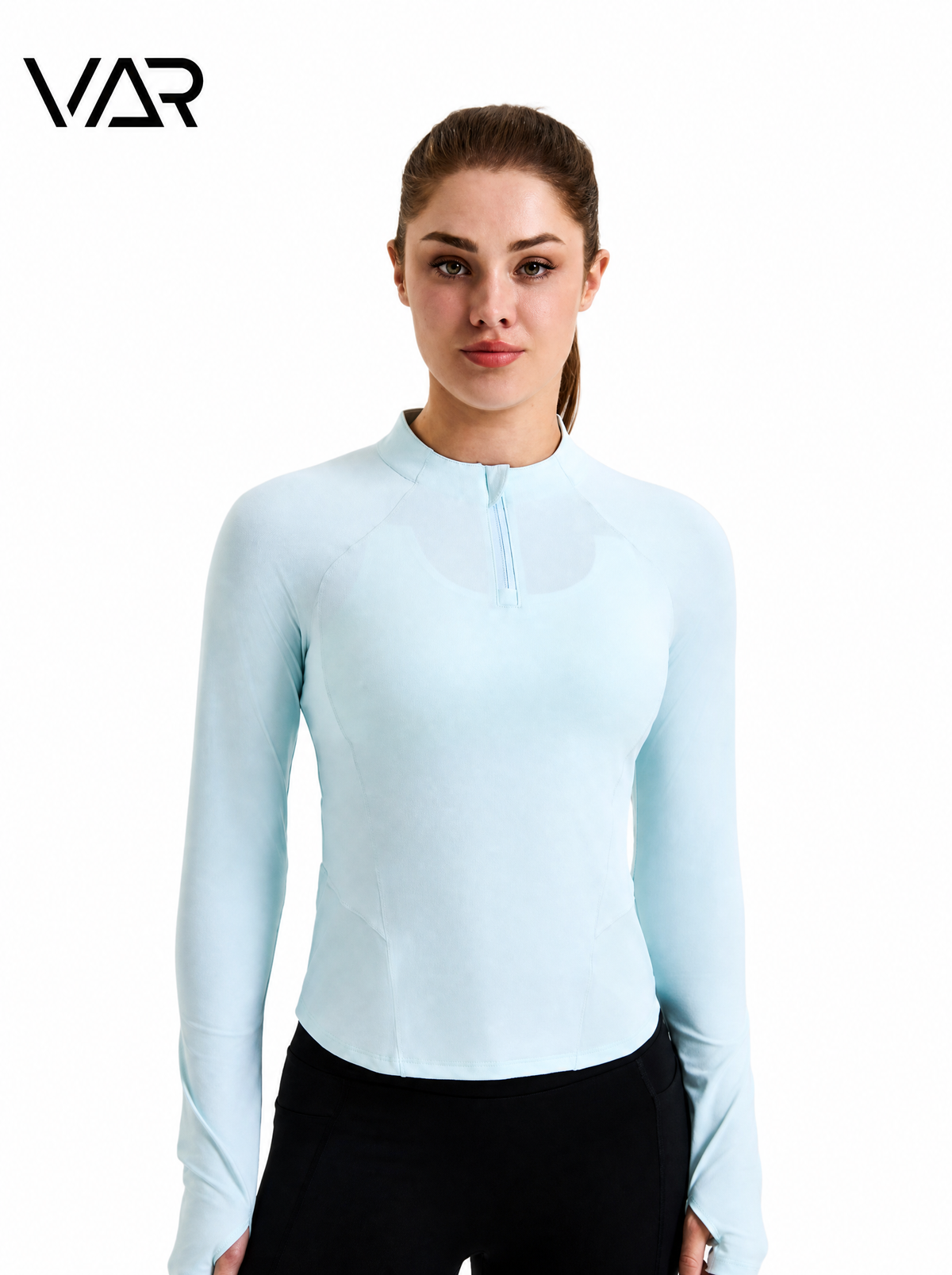 بلوزة رياضية نسائية بأكمام طويلة وسحاب نصفي | Women's Long Sleeve Half-Zip Sports Top