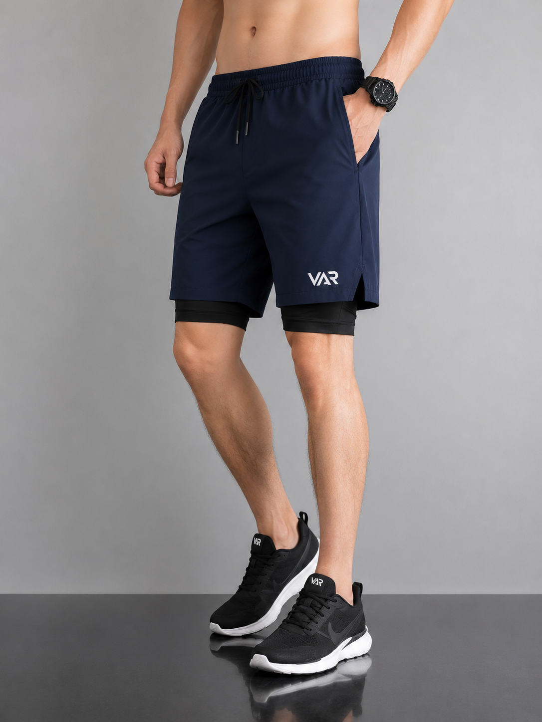 شورت رياضي رجالي 2 في 1 | Men's 2-in-1 Sports Shorts
