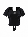 تيشيرت رياضي نسائي قصير (Crop Top) بربطة خلفية | Women's Sports Crop Top with Back Tie