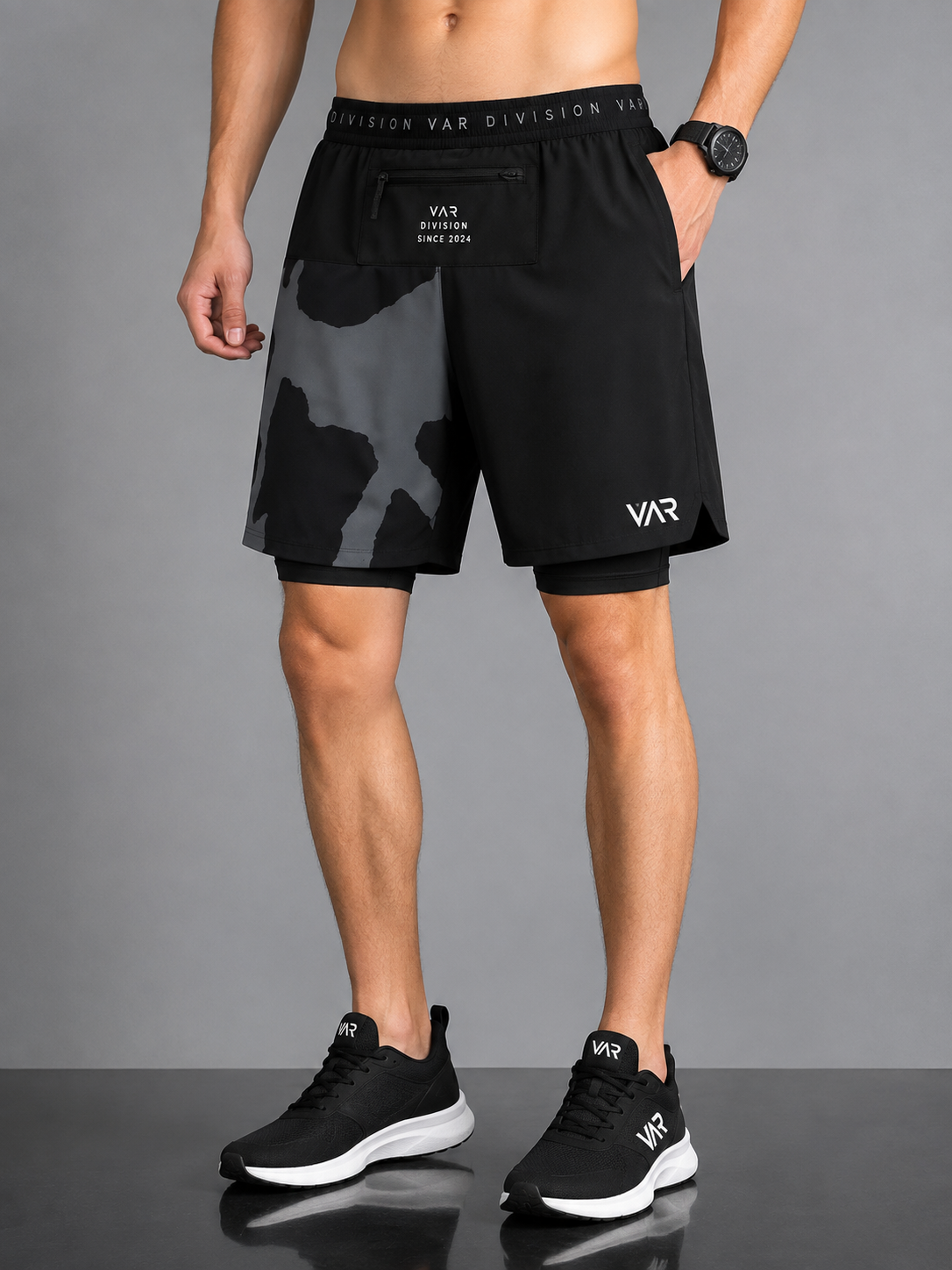شورت رياضي رجالي 2 في 1 | Men's 2-in-1 Sports Shorts